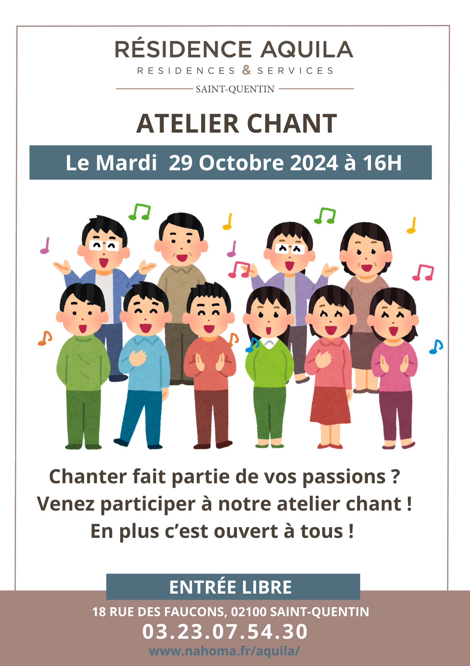 Atelier Chant à la résidence Aquila