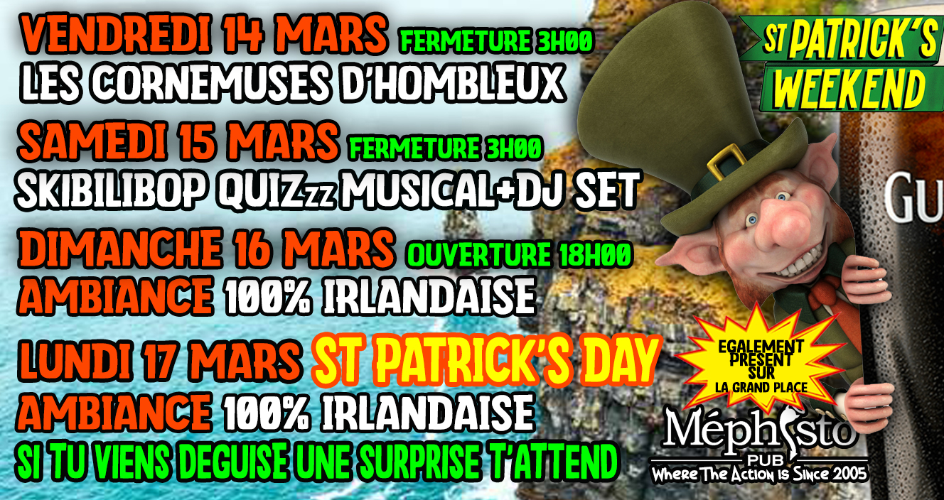 Saint-Patrick’s week-end au Mephisto Pub